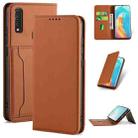 For Samsung Galaxy M60s Strong Magnetism Shockproof Horizontal Flip Liquid Feel Leather Case with Holder & Card Slots & Wallet(Brown) - 1