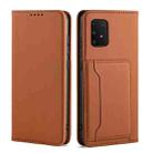 For Samsung Galaxy M80s Strong Magnetism Shockproof Horizontal Flip Liquid Feel Leather Case with Holder & Card Slots & Wallet(Brown) - 2