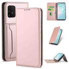 For Samsung Galaxy M80s Strong Magnetism Shockproof Horizontal Flip Liquid Feel Leather Case with Holder & Card Slots & Wallet(Rose Gold) - 1
