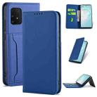For Samsung Galaxy M80s Strong Magnetism Shockproof Horizontal Flip Liquid Feel Leather Case with Holder & Card Slots & Wallet(Blue) - 1