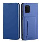 For Samsung Galaxy M80s Strong Magnetism Shockproof Horizontal Flip Liquid Feel Leather Case with Holder & Card Slots & Wallet(Blue) - 2
