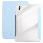 For Honor Pad 10 12.1 3-Fold Clear Acrylic Leather Tablet Case(Ice Blue) - 1