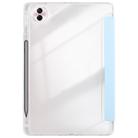 For Honor Pad 10 12.1 3-Fold Clear Acrylic Leather Tablet Case(Ice Blue) - 3