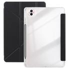 For Honor Pad 10 12.1 3-Fold Clear Acrylic Leather Tablet Case(Black) - 1