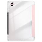 For Honor Pad 10 12.1 3-Fold Clear Acrylic Leather Tablet Case(Pink) - 3