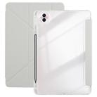 For Honor Pad 10 12.1 3-Fold Clear Acrylic Leather Tablet Case(Grey) - 1