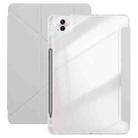 For Honor Pad 10 12.1 Clear Acrylic Deformation Leather Tablet Case(Grey) - 1
