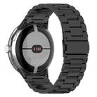 For Google Pixel Watch 3 45mm Tri-beads Flat Buckle Titanium Alloy Watch Band(Black) - 1