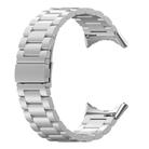 For Google Pixel Watch 3 45mm Tri-beads Flat Buckle Titanium Alloy Watch Band(Silver) - 2