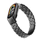 For Xiaomi Band 9 / 8 Tri-beads Flat Buckle Titanium Alloy Watch Band(Black) - 3