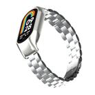 For Xiaomi Band 9 / 8 Tri-beads Flat Buckle Titanium Alloy Watch Band(Silver) - 3