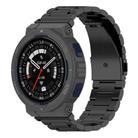 For Huami Amazfit Active Edge A2212 / A2213 Tri-beads Flat Buckle Titanium Alloy Watch Band(Black) - 1