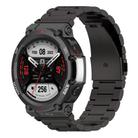 For Huami Amazfit T-Rex 2 Tri-beads Flat Buckle Titanium Alloy Watch Band(Black) - 1