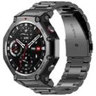 For Huami Amazfit T-REX 3 A2322 Tri-beads Flat Buckle Titanium Alloy Watch Band(Black) - 2