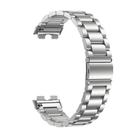 For Huawei Band 10 / 9 / 8 Tri-beads Flat Buckle Titanium Alloy Watch Band(Silver) - 2