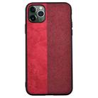 For iPhone 12 mini Shockproof Hot-pressed Splicing PU + Cloth Protective Case(Red) - 2