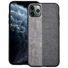 For iPhone 12 mini Shockproof Hot-pressed Splicing PU + Cloth Protective Case(Grey) - 1
