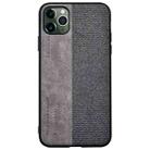 For iPhone 12 mini Shockproof Hot-pressed Splicing PU + Cloth Protective Case(Grey) - 2