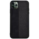 For iPhone 12 / 12 Pro Shockproof Hot-pressed Splicing PU + Cloth Protective Case(Black) - 2