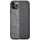 For iPhone 12 / 12 Pro Shockproof Hot-pressed Splicing PU + Cloth Protective Case(Grey) - 1