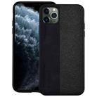 For iPhone 12 Pro Max Shockproof Hot-pressed Splicing PU + Cloth Protective Case(Black) - 1