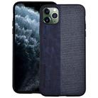 For iPhone 12 Pro Max Shockproof Hot-pressed Splicing PU + Cloth Protective Case(Dark Blue) - 1