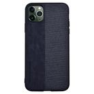 For iPhone 12 Pro Max Shockproof Hot-pressed Splicing PU + Cloth Protective Case(Dark Blue) - 2