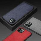 For iPhone 12 mini Shockproof Splicing PU + Cloth Protective Case(Gray) - 1