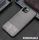 For iPhone 12 / 12 Pro Shockproof Splicing PU + Cloth Protective Case(Gray) - 1