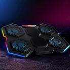 NUOXI YL-021 6-Fans RGB Light Laptop Radiator Adjustable Cooling Holder(Black) - 2
