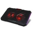 NUOXI YL-019 RGB Light Dual Turbine Silent Laptop Cooler Cooling Holder(Black) - 1