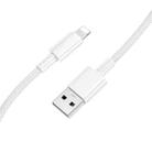 BOROFONE BX117 1m 2.4A USB to 8 Pin Source Charging Data Cable(White) - 1