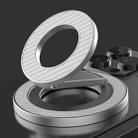 Carbon Fiber Texture Double-sided Magnetic MagSafe Ring Phone Holder, Gear Stress Relief Version(Silver) - 1