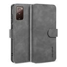 For Samsung Galaxy S20 FE DG.MING Retro Oil Side Horizontal Flip Case with Holder & Card Slots & Wallet(Grey) - 1