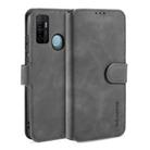 For OPPO A32 (2020) / A53 (2020) DG.MING Retro Oil Side Horizontal Flip Case with Holder & Card Slots & Wallet(Grey) - 1