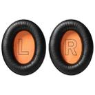 1 Pair Protein Leather Splicing LR Print Earphone Replacement Earpads Pads For HyperX Cloud 1 / I / 2 / II / 3(Black Orange Net) - 1