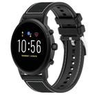 22mm For Fossil Gen 5 Carlyle / Julianna xDfind Hybrid Nylon Braid Silicone Watch Band(Black) - 1