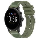 22mm For Fossil Gen 5 Carlyle / Julianna xDfind Hybrid Nylon Braid Silicone Watch Band(Green) - 1