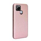 For OPPO Realme V3 Carbon Fiber Texture Horizontal Flip TPU + PC + PU Leather Case with Card Slot(Pink) - 3