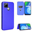 For OPPO Realme V3 Carbon Fiber Texture Horizontal Flip TPU + PC + PU Leather Case with Card Slot(Blue) - 1