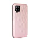 For Samsung Galaxy A42 5G Carbon Fiber Texture Horizontal Flip TPU + PC + PU Leather Case with Card Slot(Pink) - 3