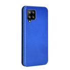 For Samsung Galaxy A42 5G Carbon Fiber Texture Horizontal Flip TPU + PC + PU Leather Case with Card Slot(Blue) - 3
