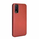 For Vivo Y20 / Y20i (Indian) Carbon Fiber Texture Horizontal Flip TPU + PC + PU Leather Case with Card Slot(Brown) - 2