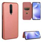 For Xiaomi Redmi K30 Ultra Carbon Fiber Texture Horizontal Flip TPU + PC + PU Leather Case with Card Slot(Brown) - 1