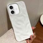 For iPhone 16 Plus Meteorite Texture Solid Color Glaze TPU Phone Case(White) - 1
