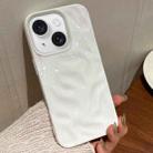 For iPhone 15 Meteorite Texture Solid Color Glaze TPU Phone Case(White) - 1