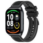 22mm For Xiaomi Haylou?Watch S001 / LS02 Pro xDfind Hybrid Nylon Braid Silicone Watch Band(Black) - 1