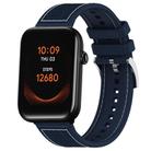 20mm For Ticwatch GTH / E3 / E / 2 xDfind Hybrid Nylon Braid Silicone Watch Band(Midnight Blue) - 1