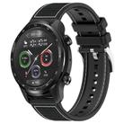 22mm For Ticwatch Pro X / Pro 3 / Pro xDfind Hybrid Nylon Braid Silicone Watch Band(Black) - 1