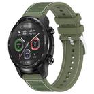 22mm For Ticwatch Pro X / Pro 3 / Pro xDfind Hybrid Nylon Braid Silicone Watch Band(Green) - 1